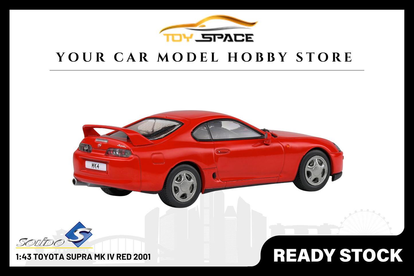 [SOLIDO] 1:43 Toyota Supra MK IV Red 2001 - Toy Space Diecast Online Store Singapore