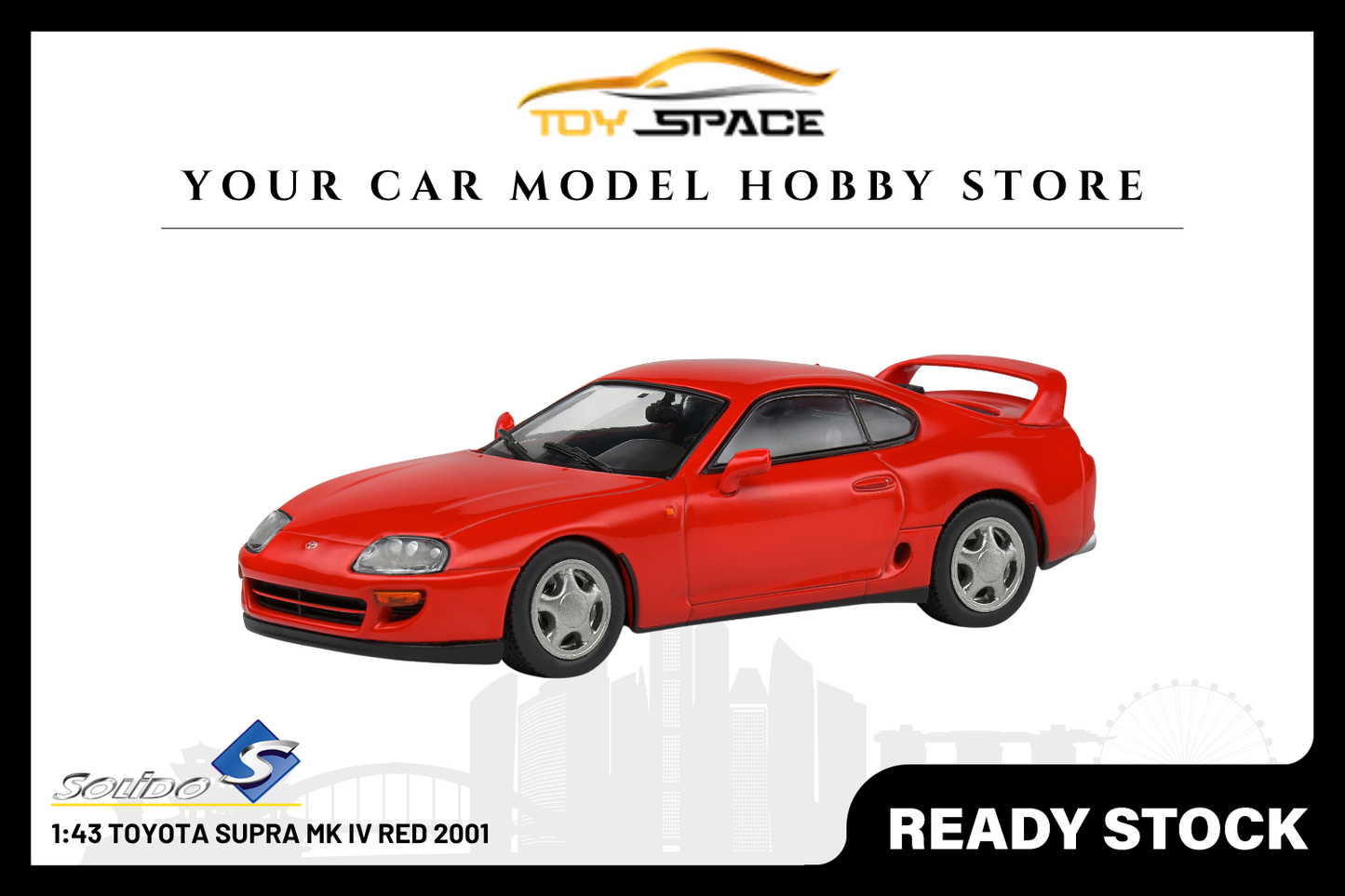 [SOLIDO] 1:43 Toyota Supra MK IV Red 2001 - Toy Space Diecast Online Store Singapore