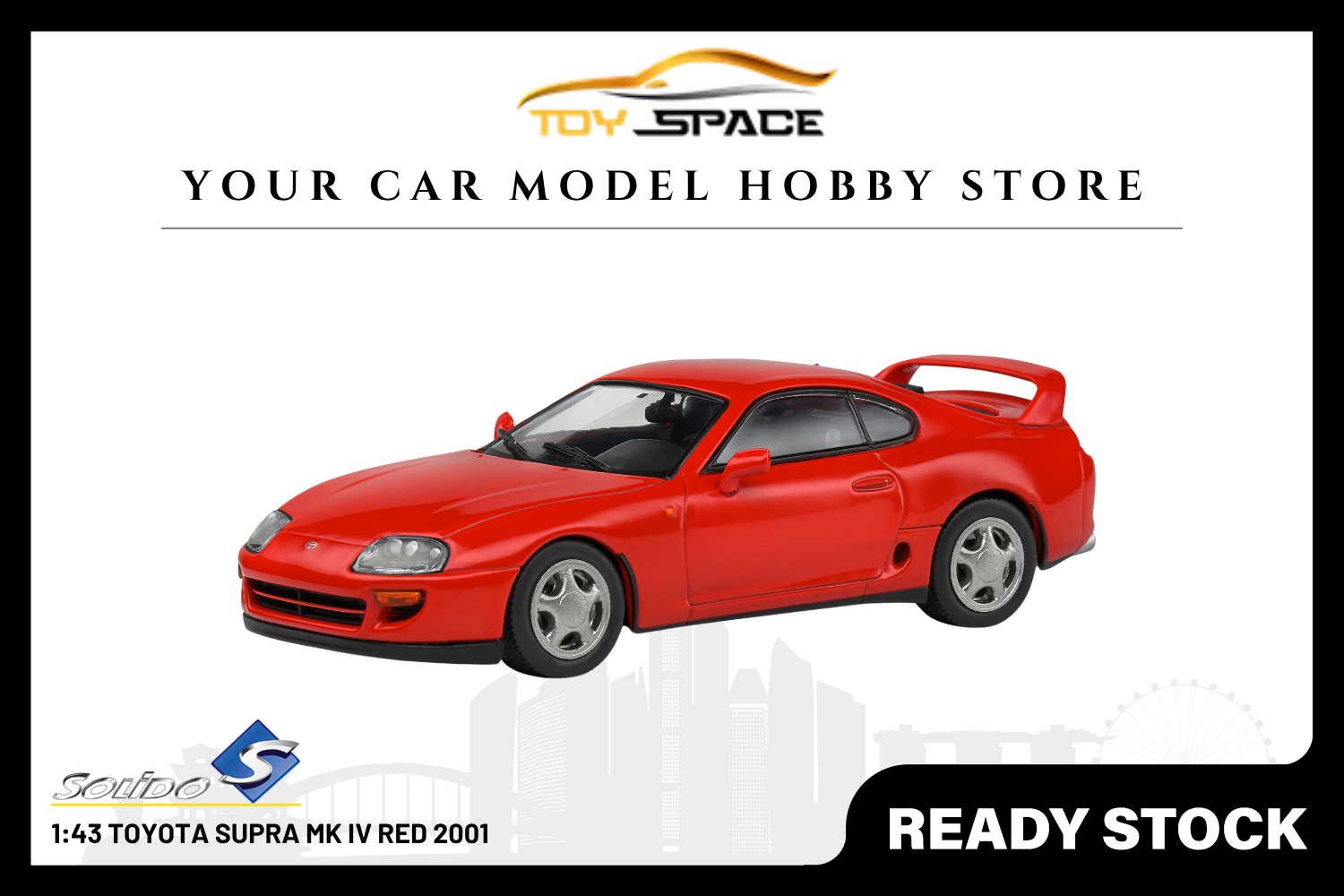 [SOLIDO] 1:43 Toyota Supra MK IV Red 2001 - Toy Space Diecast Online Store Singapore