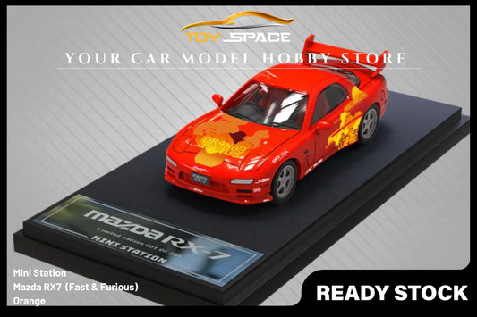 [MINI STATION] 1/64 Mazda RX-7 Orange (Fast & Furious) - Toy Space Diecast Online Store Singapore