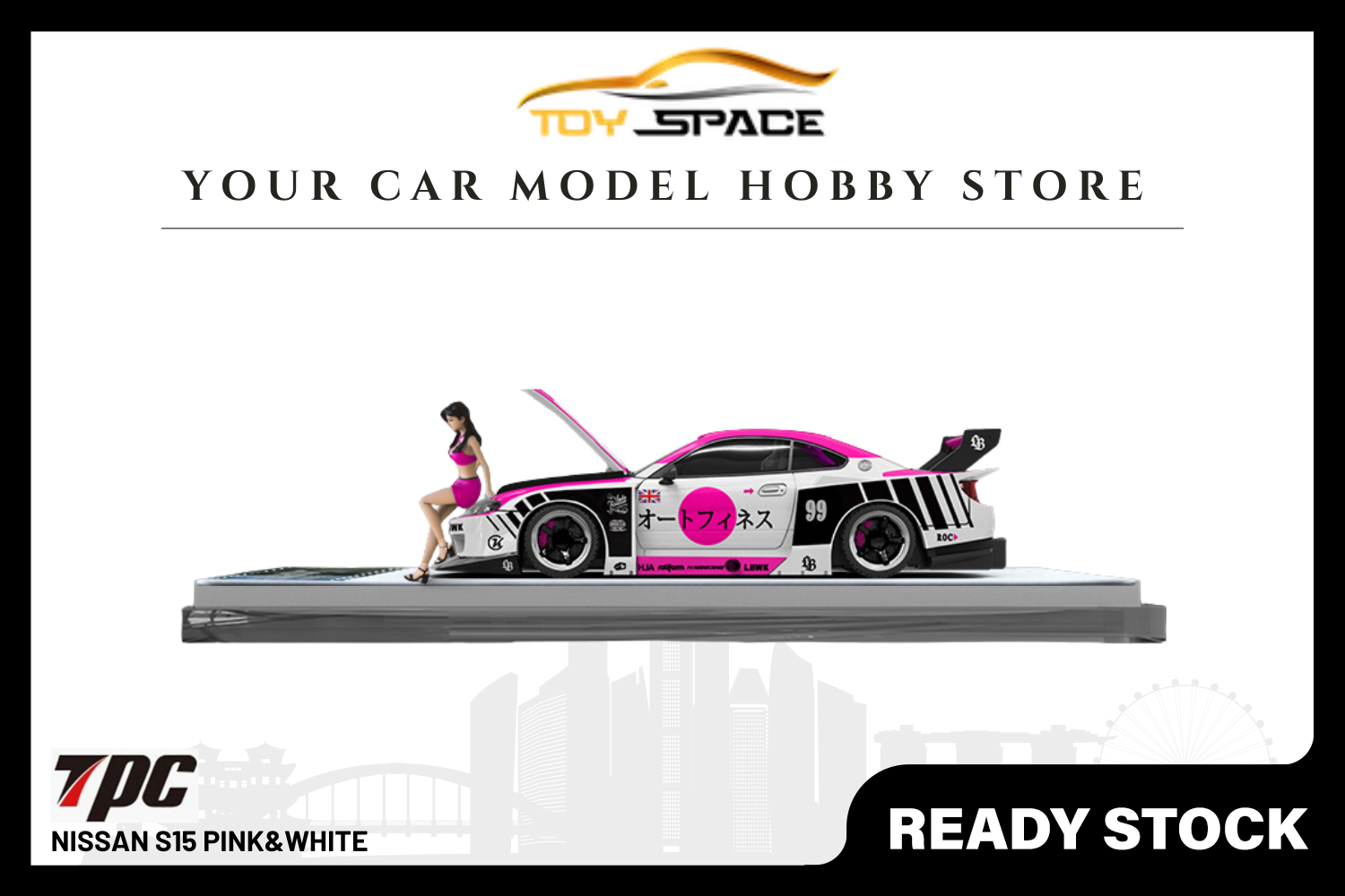 [TPC] 1:64 Nissan S15 Pink&White - Toy Space Diecast Online Store Singapore
