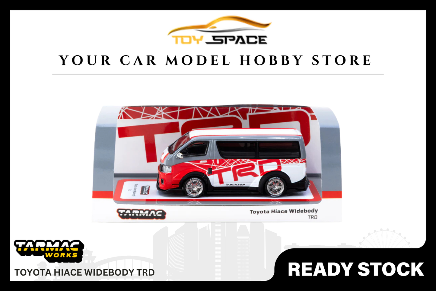 [TARMAC WORKS] 1:64 Toyota Hiace Widebody TRD - Toy Space Diecast Online Store Singapore