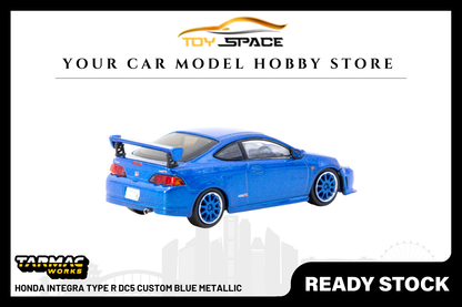 [TARMAC WORKS] 1:64 Honda Integra Type R DC5 Custom Blue Metallic - Toy Space Diecast Online Store Singapore