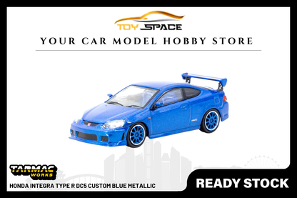 [TARMAC WORKS] 1:64 Honda Integra Type R DC5 Custom Blue Metallic - Toy Space Diecast Online Store Singapore