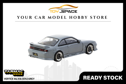 [TARMAC WORKS] 1:64 VERTEX Silvia (S14) Grey - GLOBAL64 - Toy Space Diecast Online Store Singapore