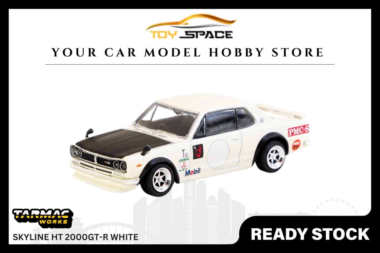 [TARMAC WORKS] 1:64 Skyline HT 2000GT-R White - Toy Space Diecast Online Store Singapore