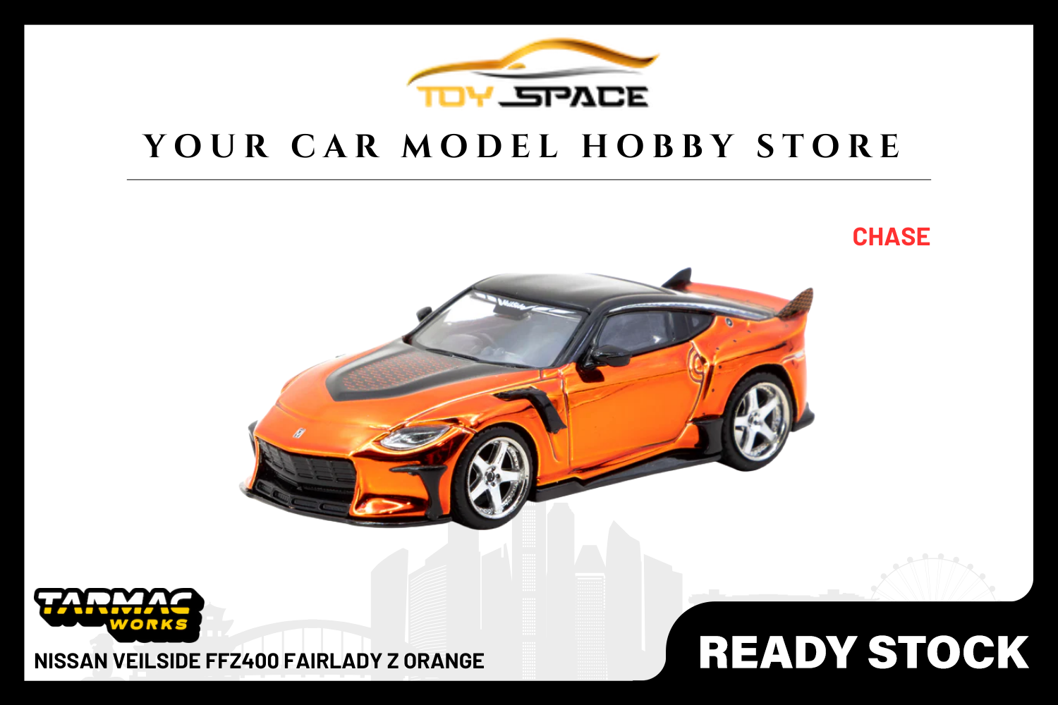 [TARMAC WORKS] 1:64 Nissan VeilSide FFZ400 Fairlady Z Orange - Toy Space Diecast Online Store Singapore