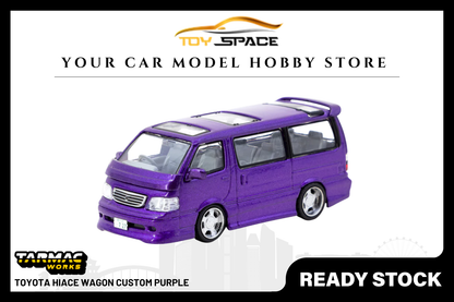 [TARMAC WORKS] 1:64 Toyota Hiace Wagon Custom Purple - Toy Space Diecast Online Store Singapore