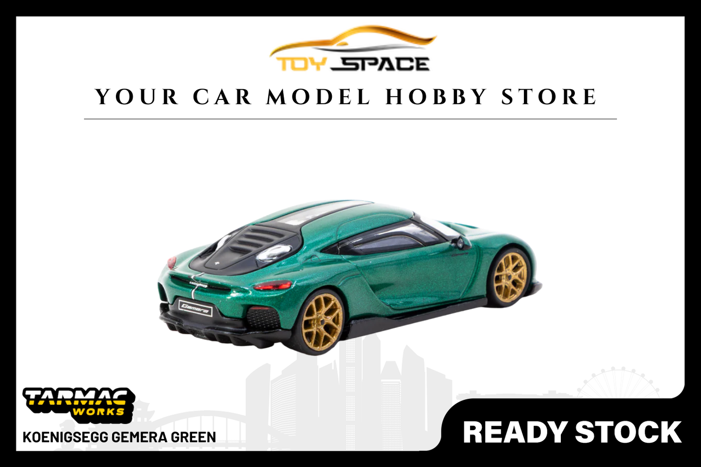 [TARMAC WORKS] 1:64 Koenigsegg Gemera Green - Toy Space Diecast Online Store Singapore