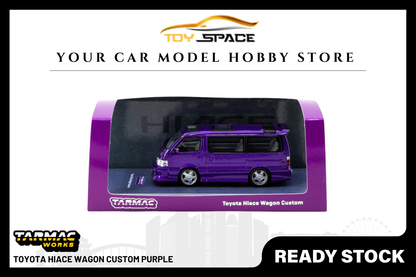 [TARMAC WORKS] 1:64 Toyota Hiace Wagon Custom Purple - Toy Space Diecast Online Store Singapore