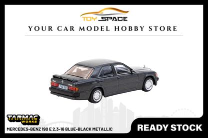 [TARMAC WORKS] 1:64 Mercedes-Benz 190 E 2.3-16 Blue-Black Metallic - Toy Space Diecast Online Store Singapore