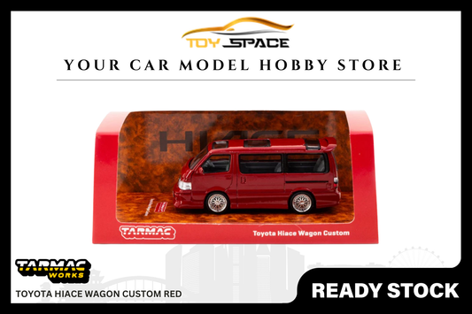 [TARMAC WORKS] 1:64 Toyota Hiace Wagon Custom Red - Toy Space Diecast Online Store Singapore