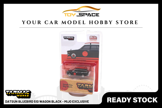 [TARMAC WORKS] 1:64 Datsun Bluebird 510 Wagon Black - Mijo Exclusive - Toy Space Diecast Online Store Singapore