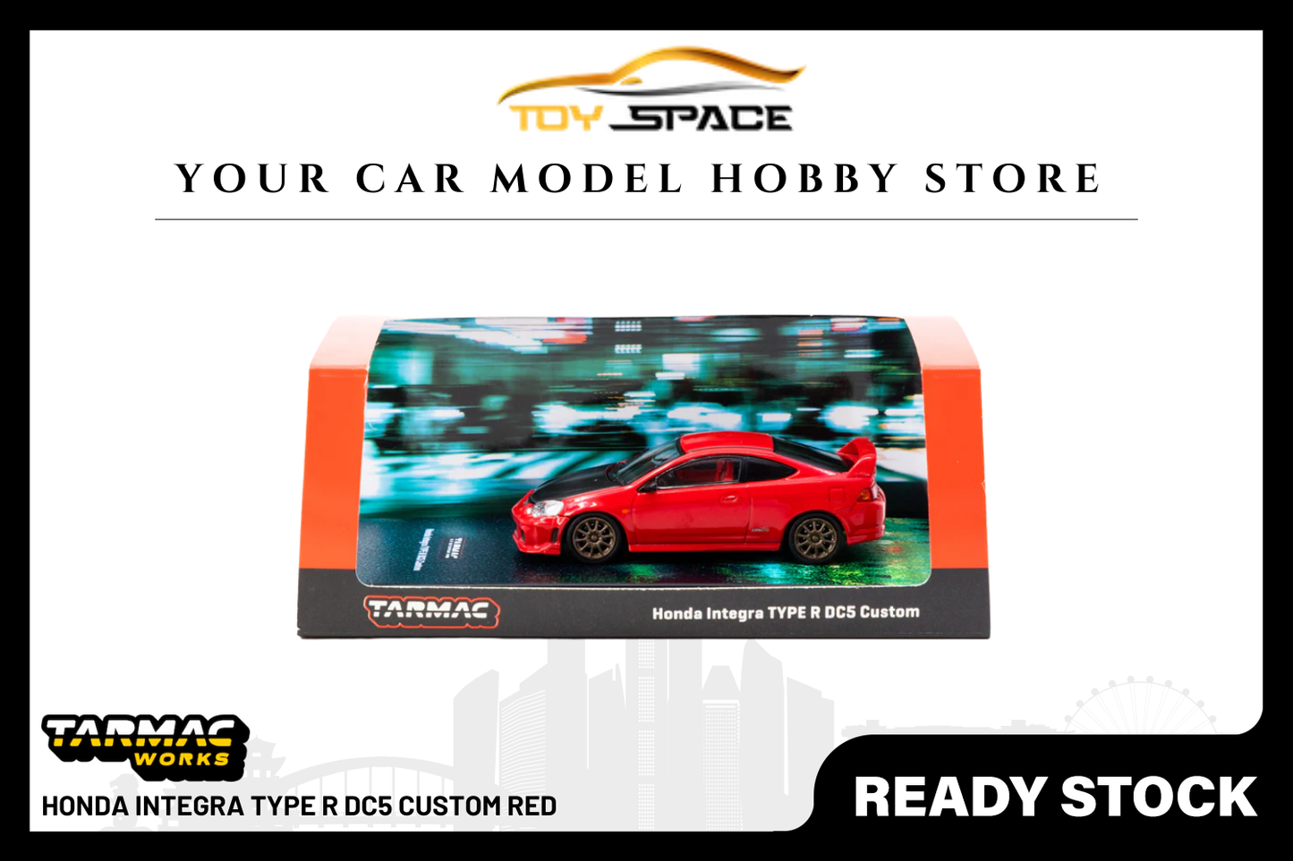 [TARMAC WORKS] 1:64 Honda Integra Type R DC5 Custom Red - Toy Space Diecast Online Store Singapore