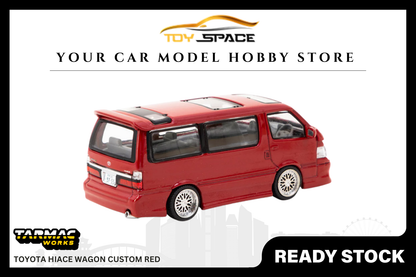 [TARMAC WORKS] 1:64 Toyota Hiace Wagon Custom Red - Toy Space Diecast Online Store Singapore