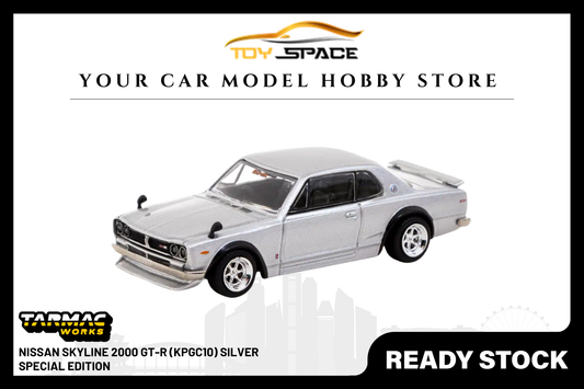 [TARMAC WORKS] 1:64 Nissan Skyline 2000 GT-R (KPGC10) Silver - Special Edition - Toy Space Diecast Online Store Singapore
