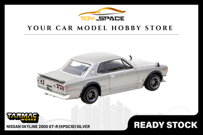 [TARMAC WORKS] 1:64 Nissan Skyline 2000 GT-R (KPGC10) Silver - Toy Space Diecast Online Store Singapore