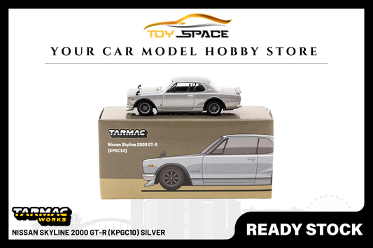 [TARMAC WORKS] 1:64 Nissan Skyline 2000 GT-R (KPGC10) Silver - Toy Space Diecast Online Store Singapore