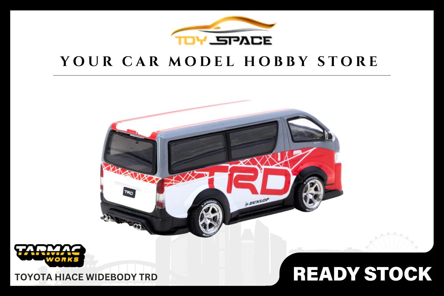 [TARMAC WORKS] 1:64 Toyota Hiace Widebody TRD - Toy Space Diecast Online Store Singapore