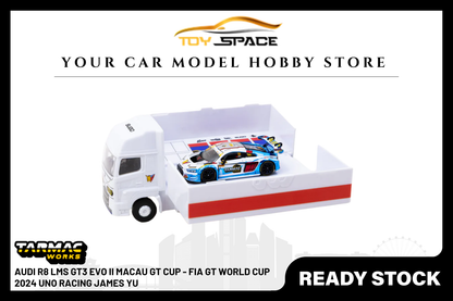[TARMAC WORKS] 1:64 Audi R8 LMS GT3 Evo II Macau GT Cup - FIA GT World Cup 2024 Uno Racing James Yu - Toy Space Diecast Online Store Singapore