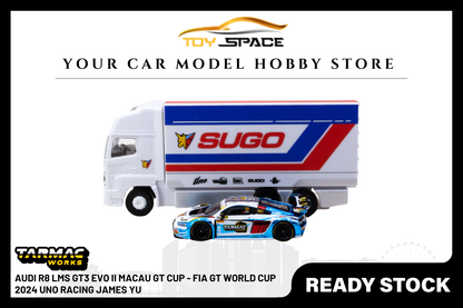 [TARMAC WORKS] 1:64 Audi R8 LMS GT3 Evo II Macau GT Cup - FIA GT World Cup 2024 Uno Racing James Yu - Toy Space Diecast Online Store Singapore