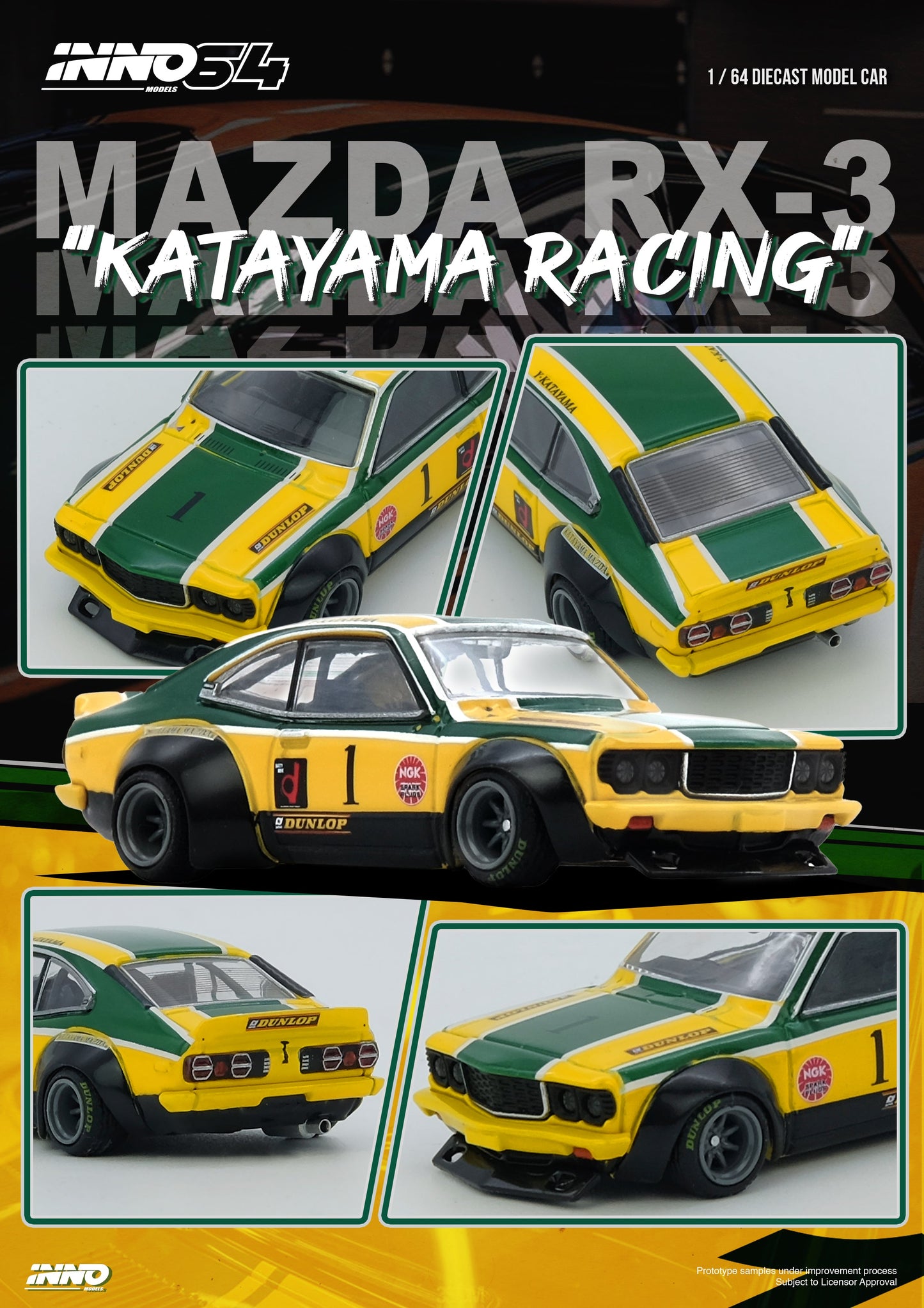 [INNO64] Mazda Savanna RX3 "KATAYAMA RACING" Livery - Toy Space Diecast Online Store Singapore