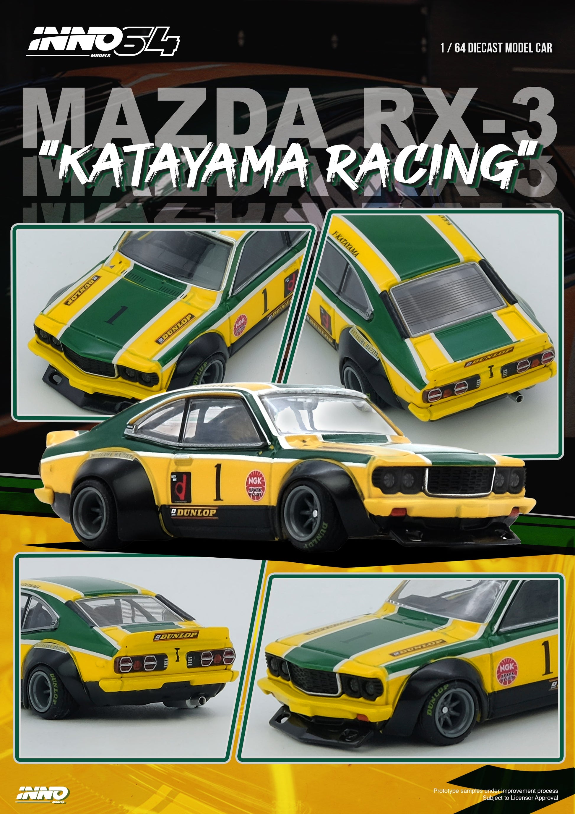 [INNO64] Mazda Savanna RX3 "KATAYAMA RACING" Livery - Toy Space Diecast Online Store Singapore