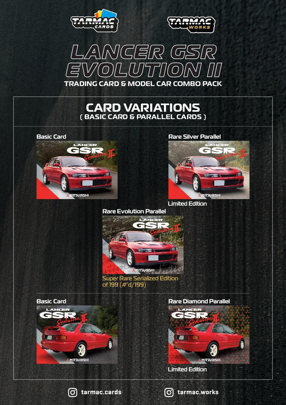 [TARMAC WORKS] 1/64 Mitsubishi Lancer GSR Evolution II Red - Toy Space Diecast Online Store Singapore