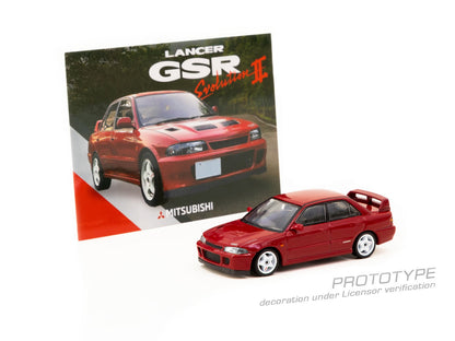 [TARMAC WORKS] 1/64 Mitsubishi Lancer GSR Evolution II Red - Toy Space Diecast Online Store Singapore