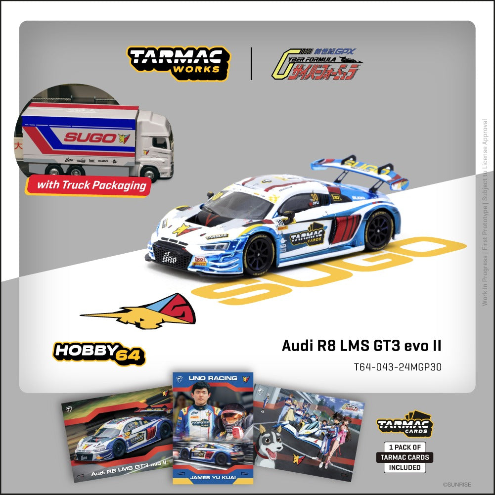 [TARMAC WORKS] 1:64 Audi R8 LMS GT3 Evo II Macau GT Cup - FIA GT World Cup 2024 Uno Racing James Yu - Toy Space Diecast Online Store Singapore