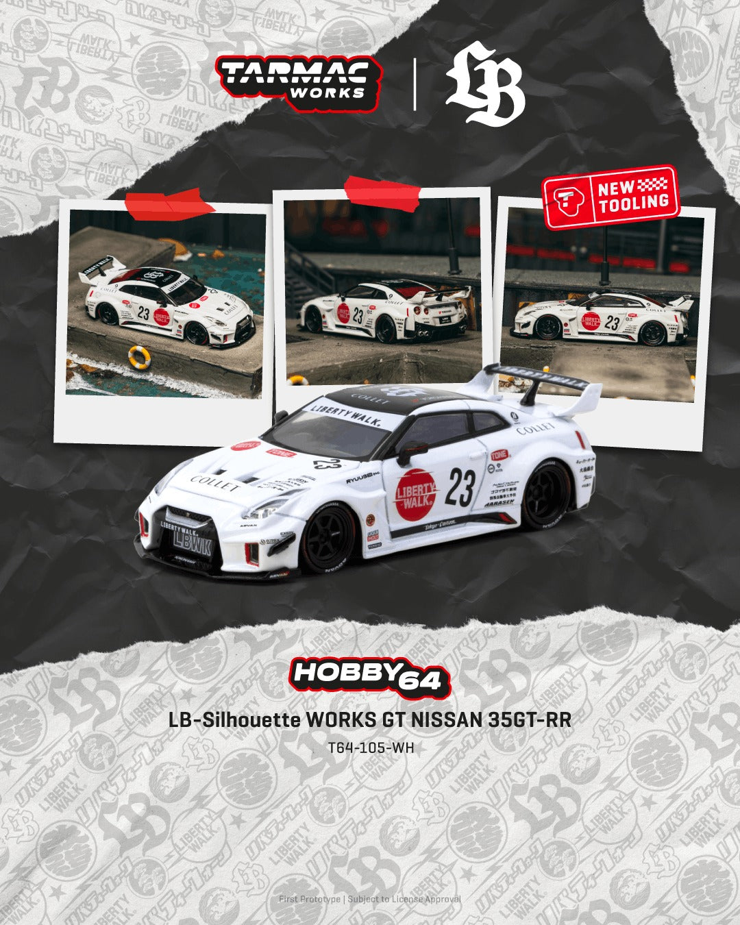 [TARMAC WORKS] 1:64 LB-Silhouette Works GT Nissan 35GT-RR White - Toy Space Diecast Online Store Singapore