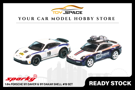 [SPARKY] 1:64 Porsche 911 Daker & 911 Dakar Shell #19 Set - Toy Space Diecast Online Store Singapore