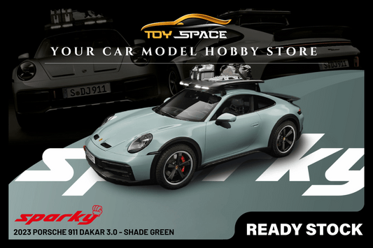 [SPARKY] 1/64 2023 Porsche 911 Dakar 3.0 - Shade Green - Toy Space Diecast Online Store Singapore