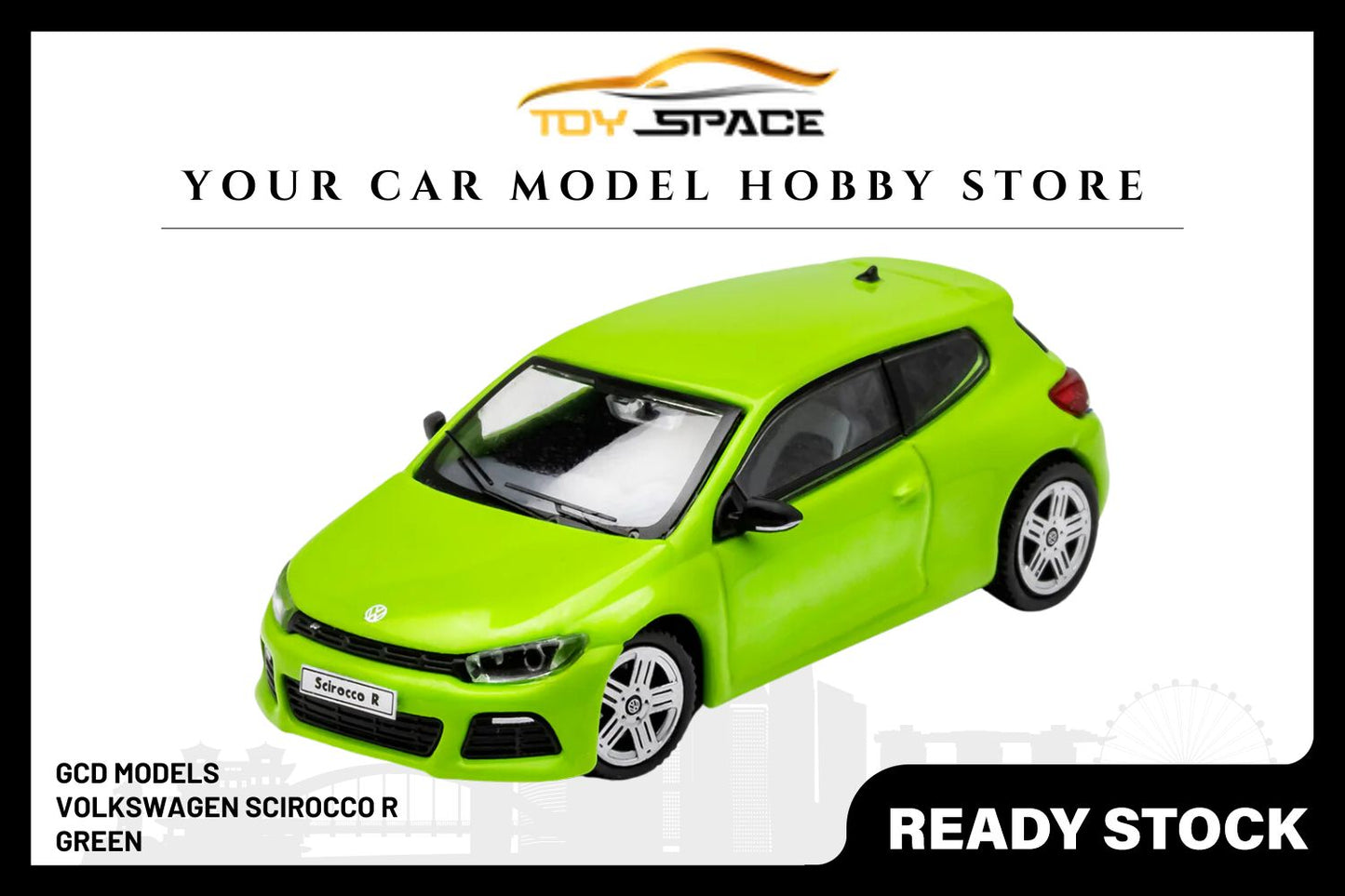 [GCD] 1/64 Volkswagen Scirocco R - Green - Toy Space Diecast Online Store Singapore
