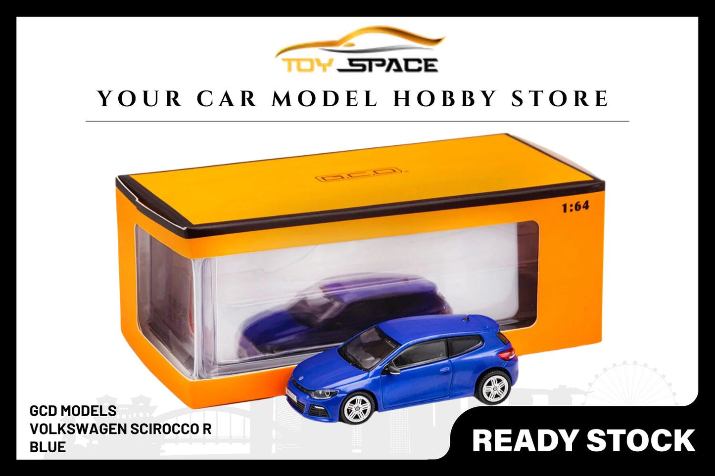 [GCD] 1/64 Volkswagen Scirocco R - Blue - Toy Space Diecast Online Store Singapore