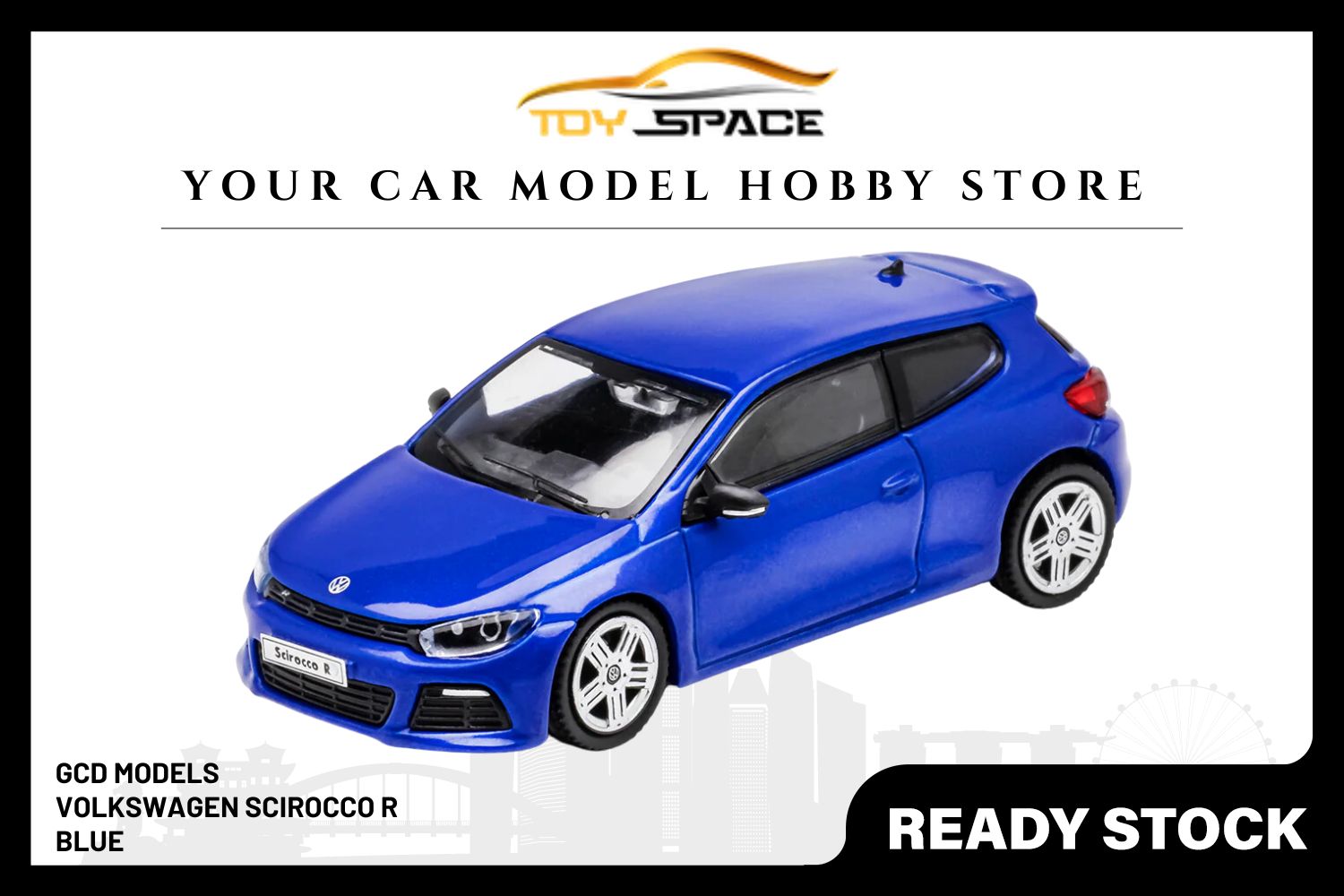 [GCD] 1/64 Volkswagen Scirocco R - Blue - Toy Space Diecast Online Store Singapore