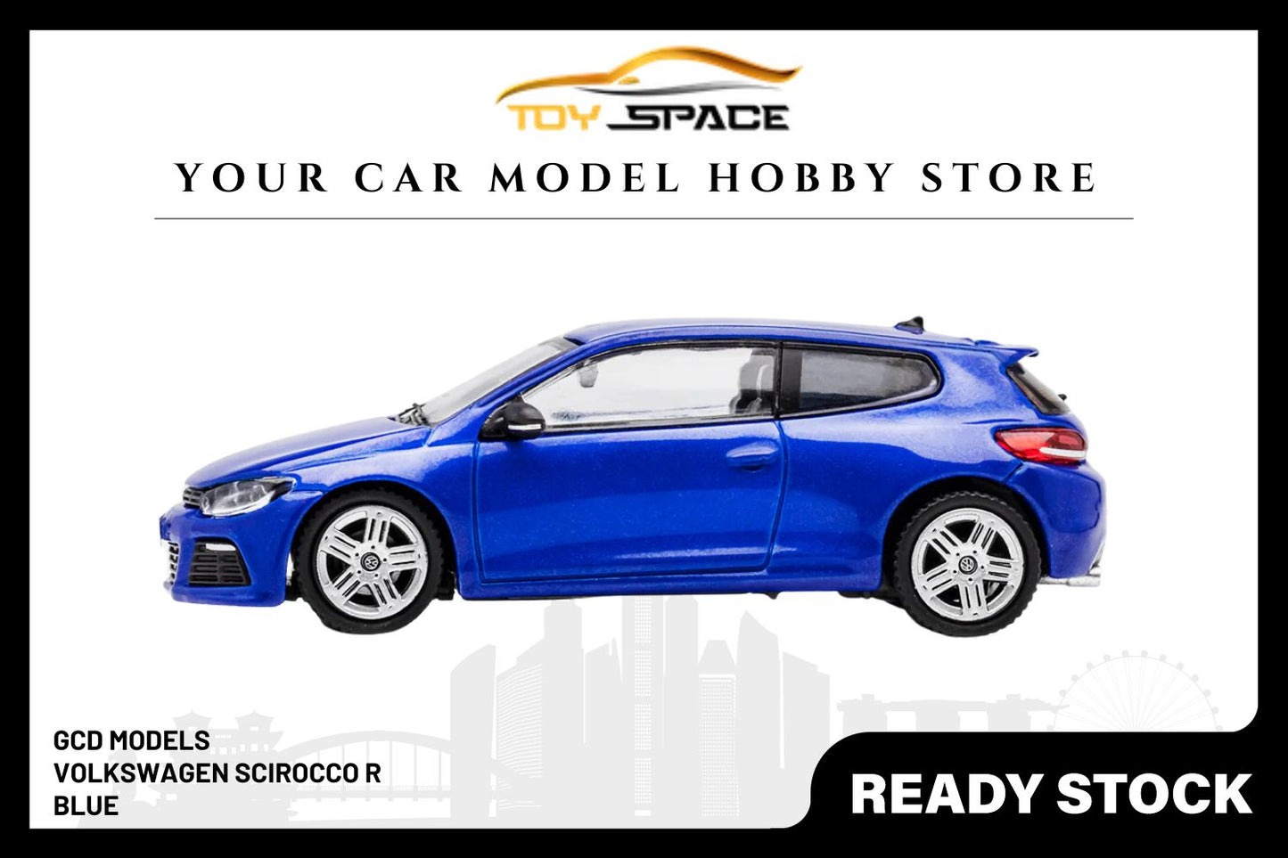 [GCD] 1/64 Volkswagen Scirocco R - Blue - Toy Space Diecast Online Store Singapore