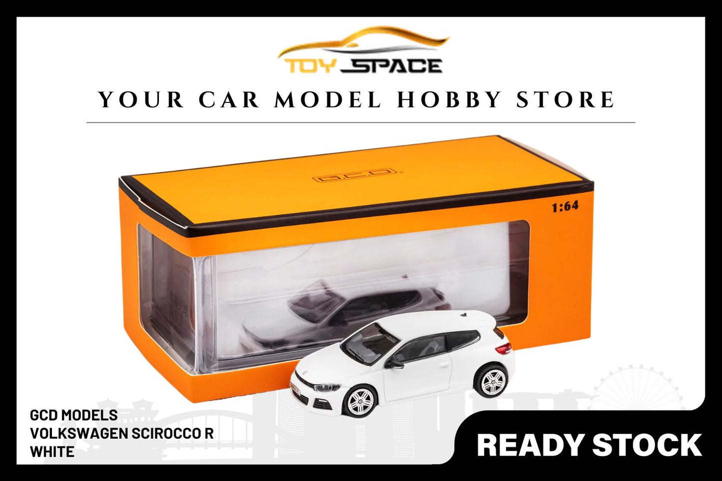 [GCD] 1/64 Volkswagen Scirocco R - White - Toy Space Diecast Online Store Singapore