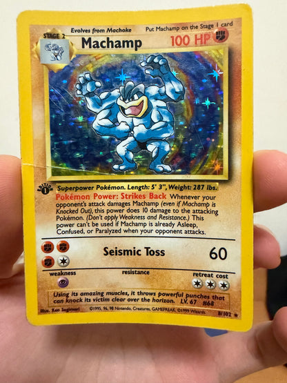 Machamp Base Set 1st Edition 8/102