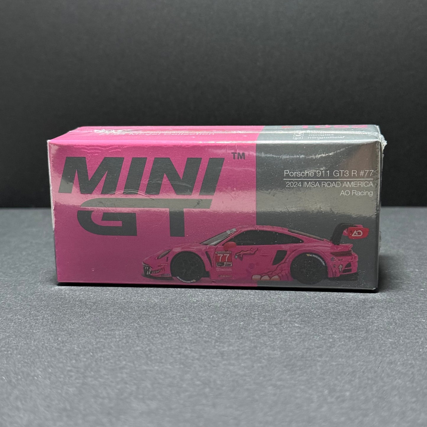 Mini GT 1/64 Porsche 911 GT3 R #77 AO Racing 2024 IMSA Road America