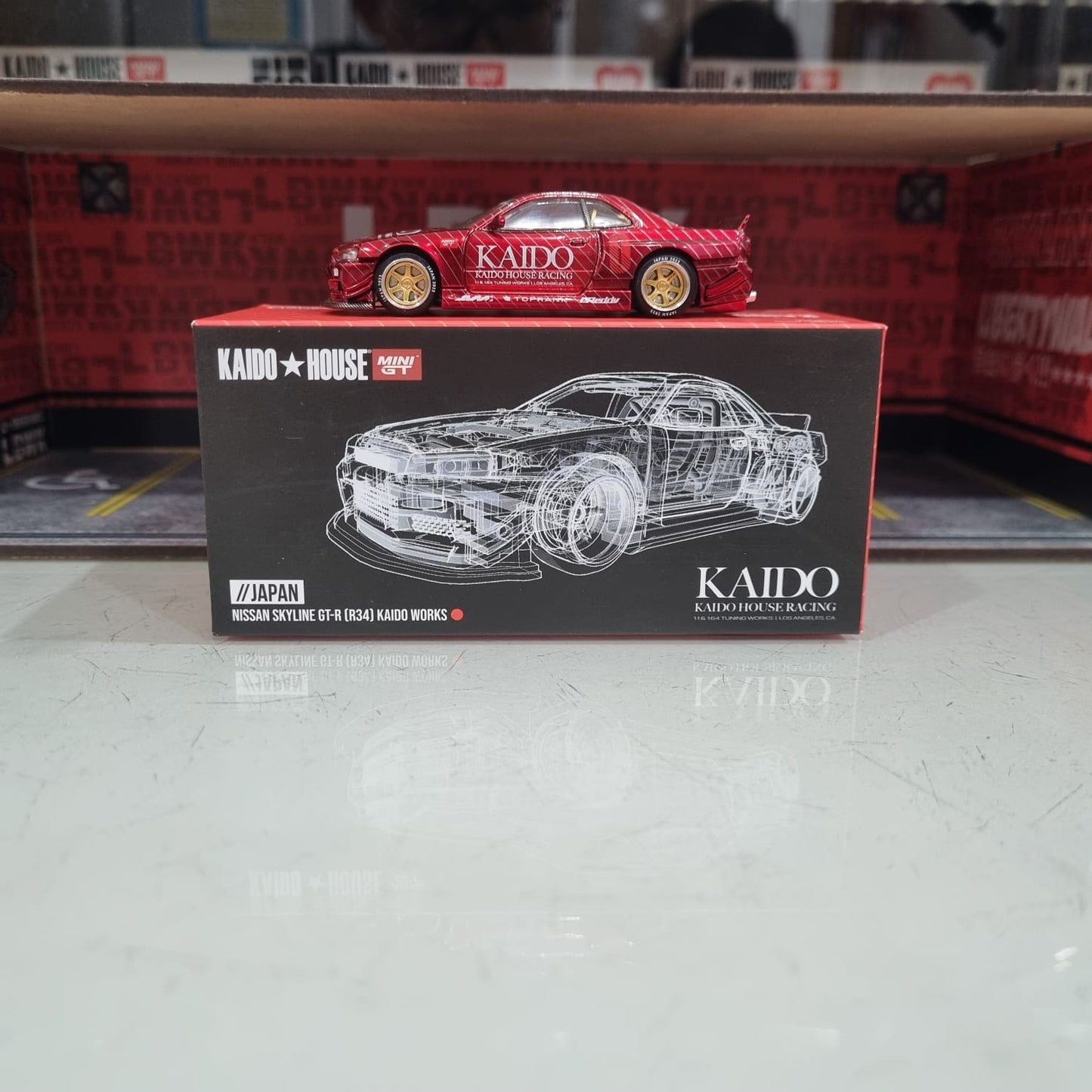 KHMG057 Nissan Skyline GT-R (R34) Kaido Works Red 2023 Shizuoka Hobby Show Exclusive Signed