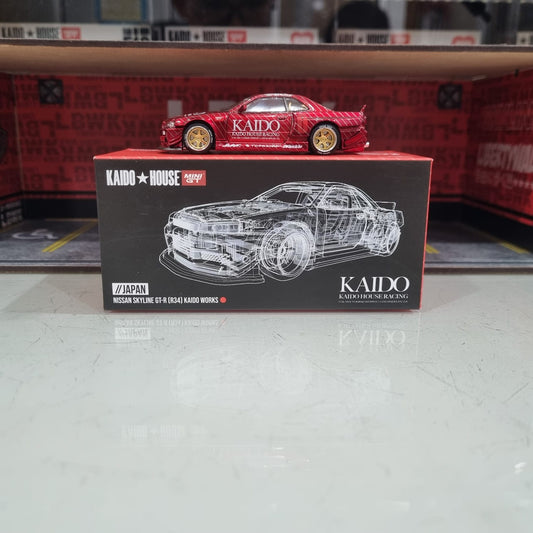 KHMG057 Nissan Skyline GT-R (R34) Kaido Works Red 2023 Shizuoka Hobby Show Exclusive Signed