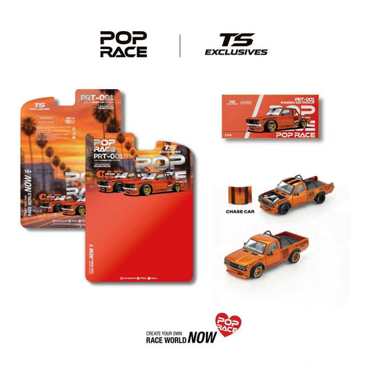 [POP RACE] 1:64 PANDEM 620 Pickup Orange Chrome - Toy Space Diecast Online Store Singapore